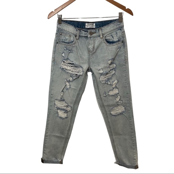 One Teaspoon Awesome Baggies Denim Jeans Size 23 Blue Hart - Picture 2 of 11